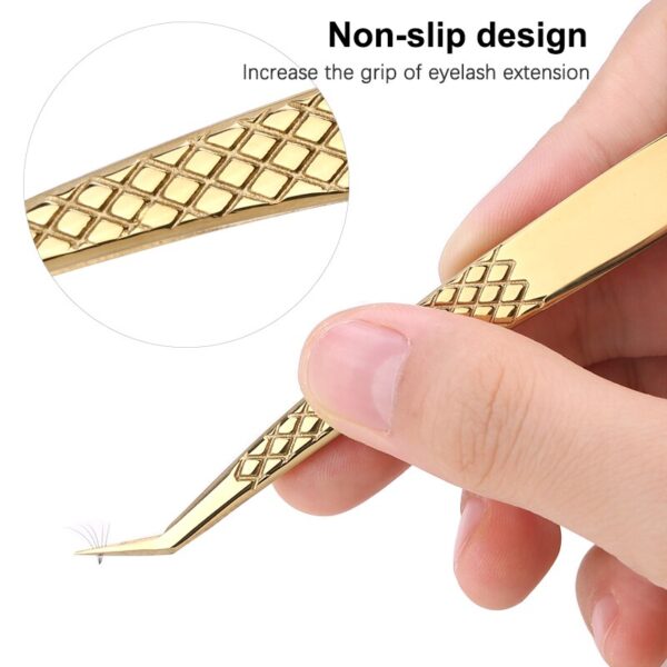 Eyelash Tweezers Excellent Closure Stainless Steel Lash Accessories Tweezers For 3D Volume Lash Extension Supplies Makeup Tools