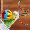 10 Pack Bird Cage Toys for Parrots Reliable & Chewable - Swing Hanging Chewing Bite Bridge Wooden Beads Ball Bell Toys (in stock