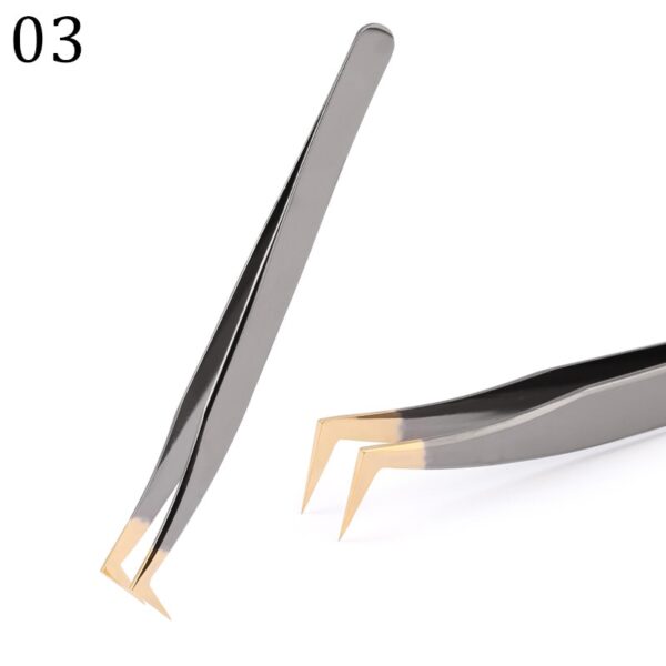 Eyelash Tweezers Excellent Closure Stainless Steel Lash Accessories Tweezers For 3D Volume Lash Extension Supplies Makeup Tools