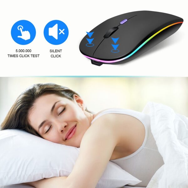 Wireless Mouse Bluetooth RGB Mouse Rechargeable Computer Mause Silent Ergonomic LED Mice USB optical Backlit Mouse for laptop PC