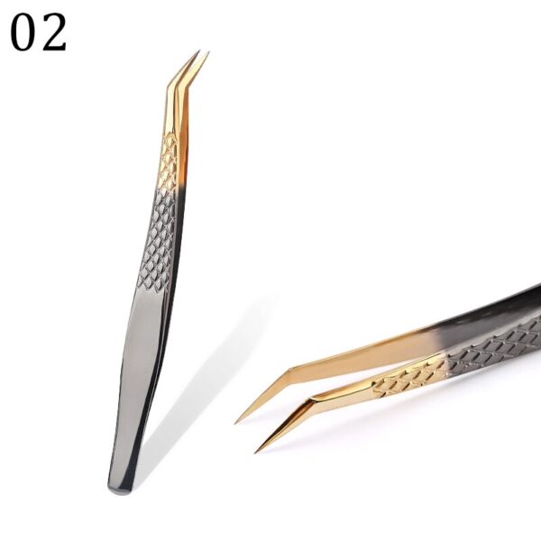 Eyelash Tweezers Excellent Closure Stainless Steel Lash Accessories Tweezers For 3D Volume Lash Extension Supplies Makeup Tools
