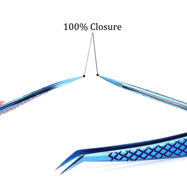 Eyelash Tweezers Excellent Closure Stainless Steel Lash Accessories Tweezers For 3D Volume Lash Extension Supplies Makeup Tools