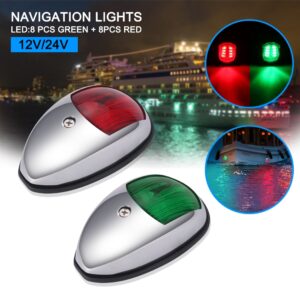 Navigation Light Red And Green Stainless Steel Waterproof Boat Signal Lamp