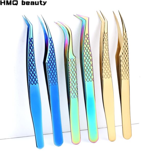 Eyelash Tweezers Excellent Closure Stainless Steel Lash Accessories Tweezers For 3D Volume Lash Extension Supplies Makeup Tools
