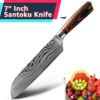 Kitchen Knife Chef Japanese Set 7CR17 440C High Carbon Stainless Steel Damascus Drawing Gyuto Meat Cleaver Slicer Santoku Tools