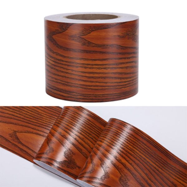 Wood Self Adhesive Window Decal Living Room Floor Border Skirting Contact Paper Waterproof Waist Line Wallpaper Home Improvement