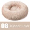 Round Plush Dog Bed House Dog Mat Winter Warm Sleeping Cats Nest Soft Long Plush Dog Basket Pet Cushion Portable Pets Supplies