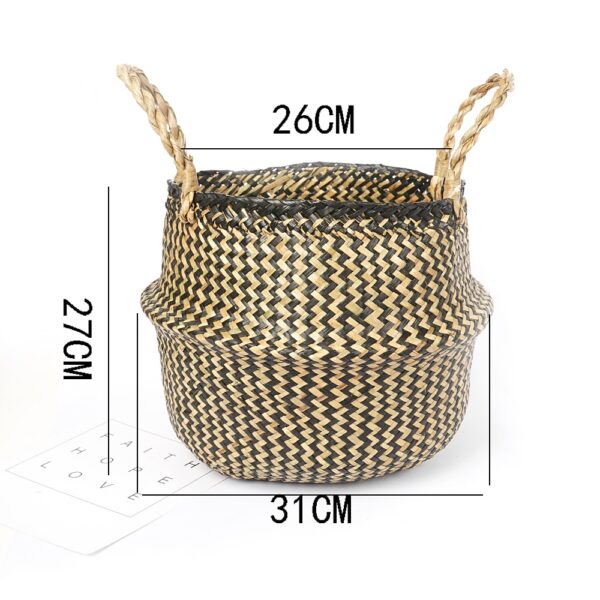 Wicker Basket Seagrass Garden Plant flower Basket Plant Pot Folding Rattan Seagrass Planter Garden Decorative Vase