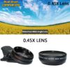 4K HD Super 15X Macro Lens for Smartphone Anti-Distortion 0.45X 0.6X Wide Angle Lens 2 in 1 Mobile Phone Lense Camera Kit