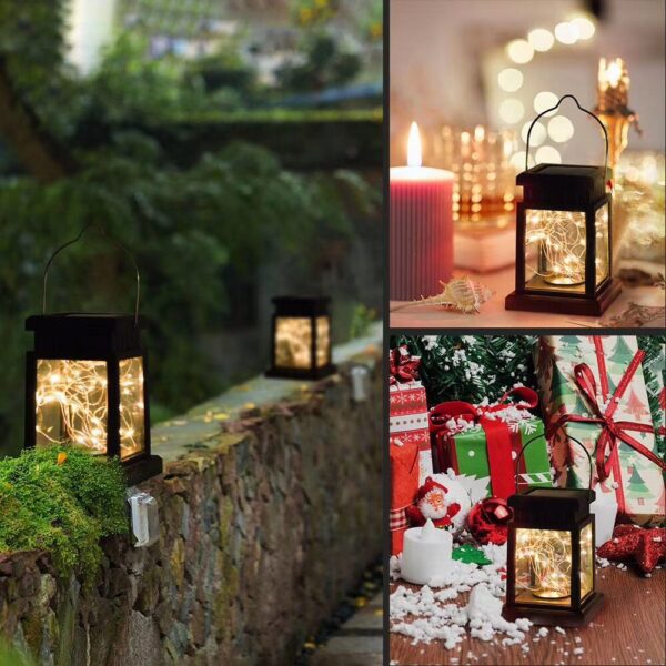 TPGEBO Solar Powered LED Outdoor twinkle Candle Lantern Outdoor Lamp Home Garden Decoration Light Warm Flame Flashing Tea Light