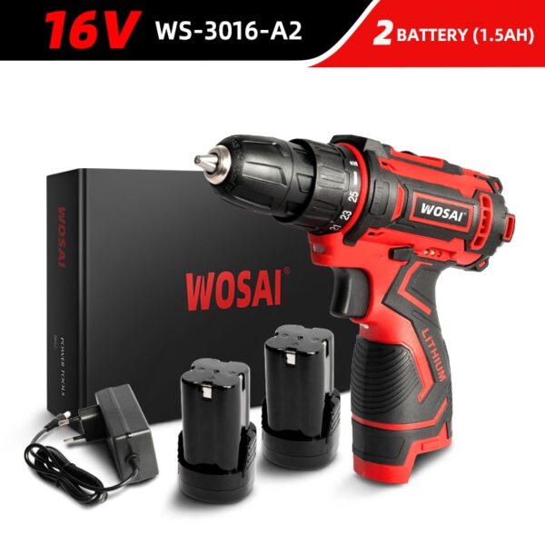 VVOSAI 12V 16V 20V Cordless Drill Screwdriver Electric Drill Power Tools Hand Drill 25+1 Torque Wireless Driver DIY Power Tools