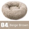 Round Plush Dog Bed House Dog Mat Winter Warm Sleeping Cats Nest Soft Long Plush Dog Basket Pet Cushion Portable Pets Supplies