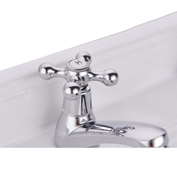 2X Chrome Twin Basin Taps Hot&Cold Water Kitchen Sink Taps Bathroom Water Faucet Mixer Taps Home Improvement Kitchen Accessory
