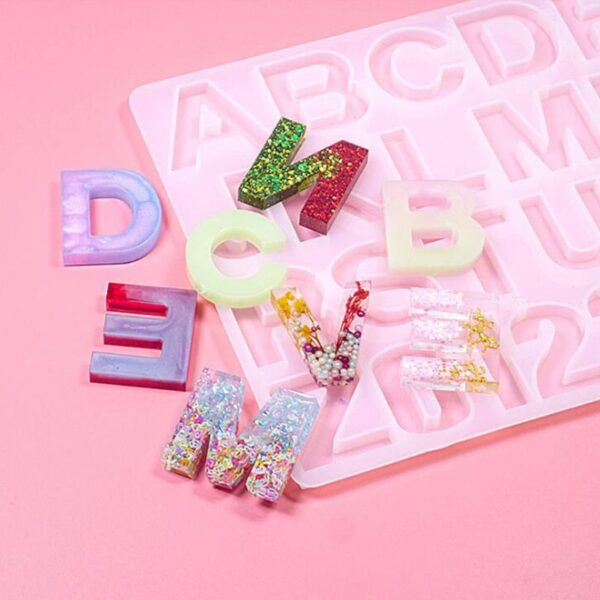 1 Set Crystal Epoxy Resin Mold Alphabet Letter Number Pendant Casting Silicone Mould DIY Crafts Jewelry Making Tools