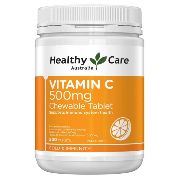 Healthy Care Vitamin C 500mg Chewable 500 Tablets