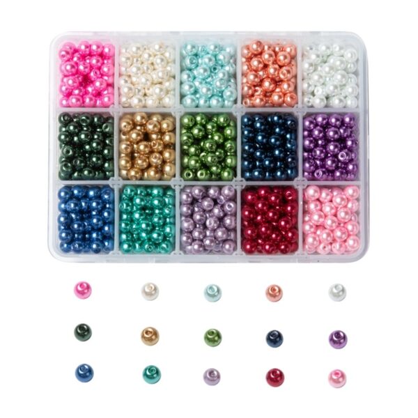 Mixed Color Round Glass Pearl Beads for Necklaces Earrings Bracelets Jewelry Making DIY Accessories Pearlized 4mm 6mm 8mm 10mm