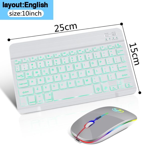 RGB Wireless Keyboard Mouse Combo Russian Spainish Bluetooth Keyboard And Mouse Set Rechargeable Keyboards For ipad Laptop
