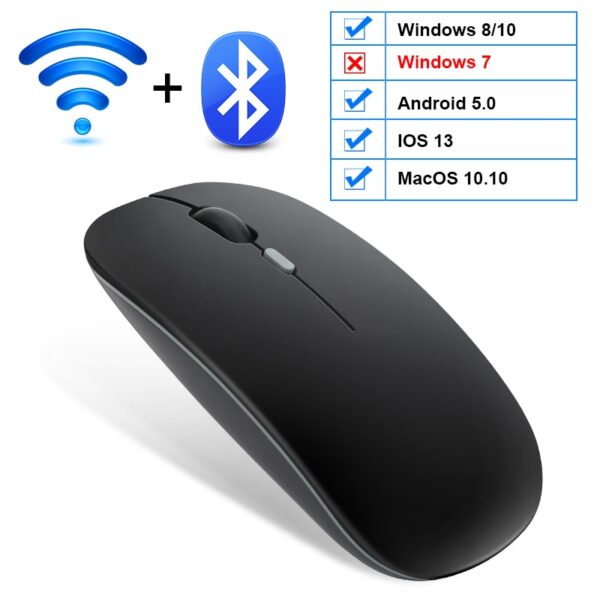 Wireless Mouse Computer Bluetooth Mouse Silent PC Mause Rechargeable Ergonomic Mouse 2.4Ghz USB Optical Mice For Laptop PC