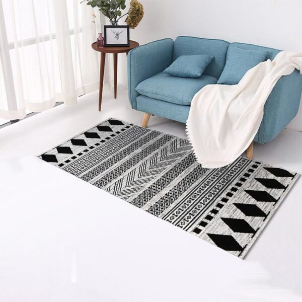 Moroccan Area Rugs for Bedroom Bedside Nordic Print Soft Flannel Floor Mat Washable Non-Slip Kitchen Door Mat Home Decor Carpets
