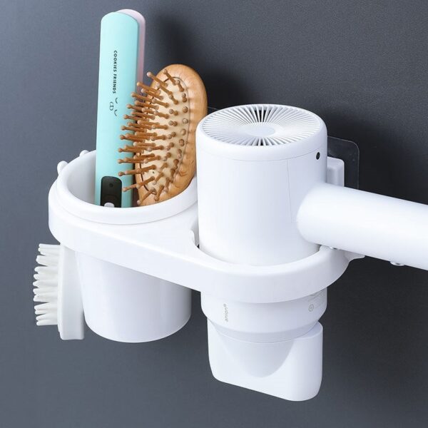 Hands Free Hair Dryer Holder Storage Box Curling Iron Shelf For Bathroom Organizer Storage Rack Bathroom Accessories Set Home