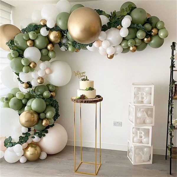 152Pcs Avocado Green Balloons Garland Arch Kit Retro Green Chorme Gold Latex Globos Birthday Valentine Wedding Party Decors 2021