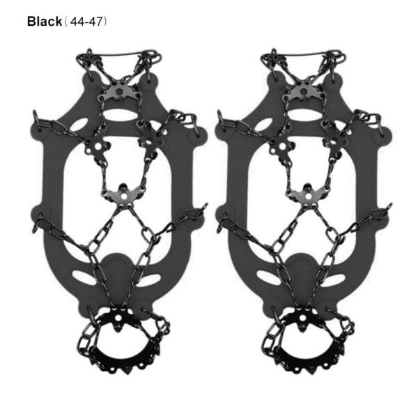 18 Teeth Ice Snow Crampons Anti-Slip Climbing Gripper Shoe Covers Spike Cleats Stainless Steel Snow Skid Shoe Cover Crampon