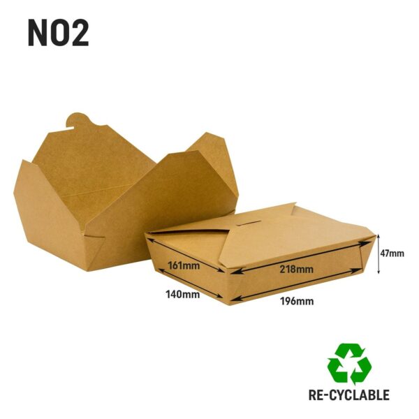 Kraft Food Box Deli Takeaway Noodles Rice Pasta Folding Lids Biodegradable
