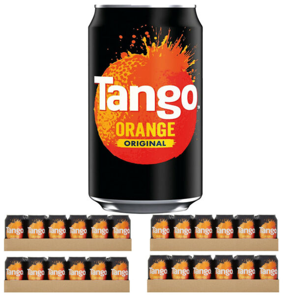 24 Cans Tango Original Orange 330ml Wholesale Soft Fizzy Soda Drinks Party Tray