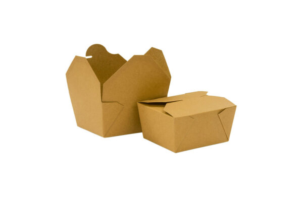 Kraft Food Box Deli Takeaway Noodles Rice Pasta Folding Lids Biodegradable