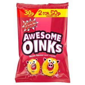 Golden Wonder Oinks Bacon Flavour Corn Snacks 25g 36 Pack