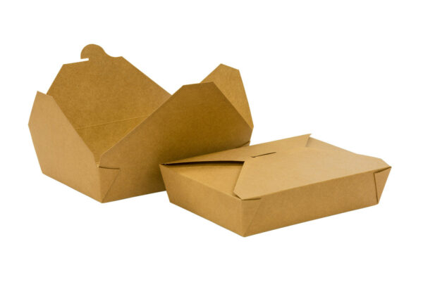Kraft Food Box Deli Takeaway Noodles Rice Pasta Folding Lids Biodegradable