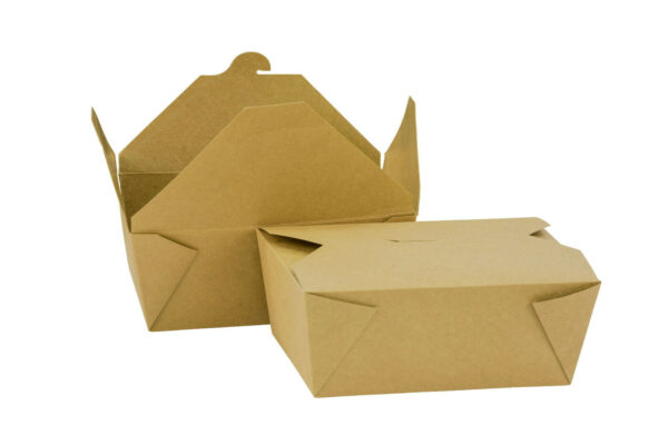 Kraft Food Box Deli Takeaway Noodles Rice Pasta Folding Lids Biodegradable