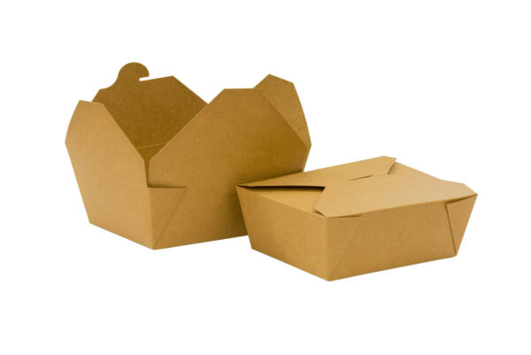 Kraft Food Box Deli Takeaway Noodles Rice Pasta Folding Lids Biodegradable