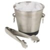 Stainless Steel Champagne Metal Party Bowl Wine Beer Ice Cooler Bucket With Tong