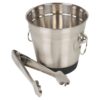 Stainless Steel Champagne Metal Party Bowl Wine Beer Ice Cooler Bucket With Tong