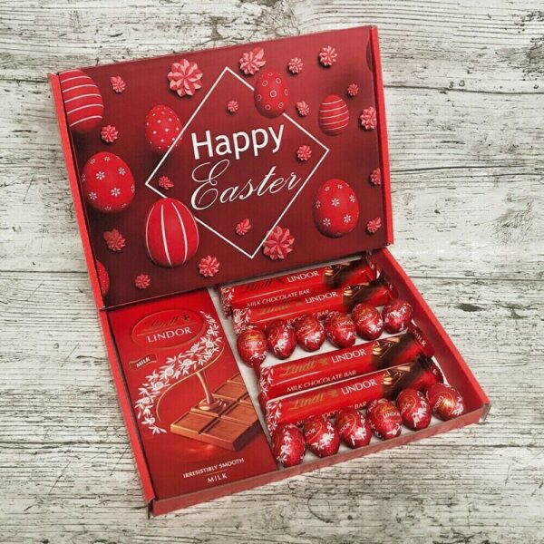 Easter Luxury Lindt Lindor Milk Chocolate Bars Mini Eggs Gift Box Hamper Present