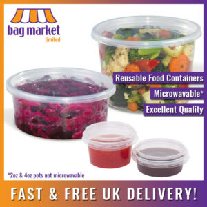 Clear Round Food Containers & Lids! | Plastic/Pot/Tub/Deli/Takeaway/Microwavable