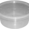 Round Food Containers Plastic Clear Storage Tubs with Lids Deli Pots Sauce Dip